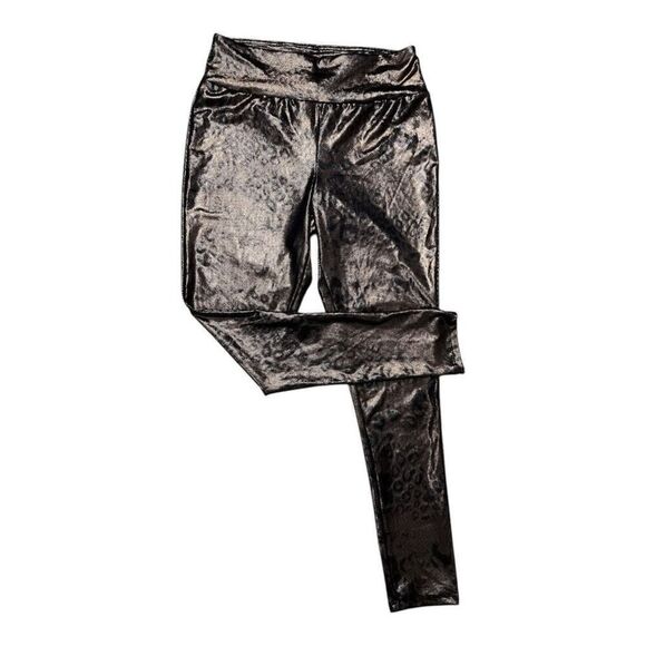 WILD FABLE Metallic Animal Print Leggings Size LARGE High Rise Stretch Cropped - Picture 1 of 9